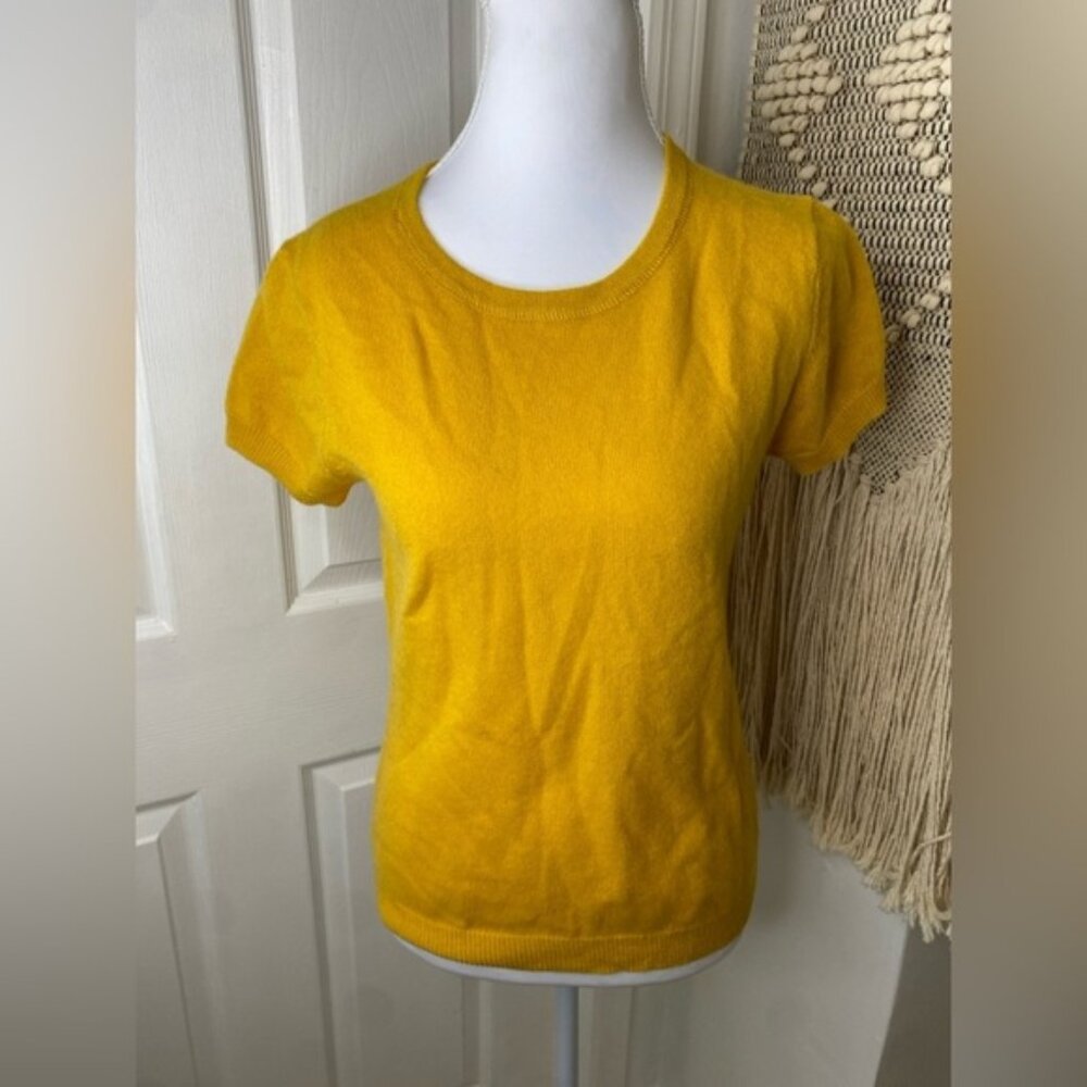NWT AINSLEY Yellow Women's Cashmere Top